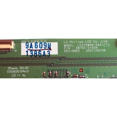 T-CON PARA TV TOSHIBA / NUMERO DE PARTE 6871L-1386A / 6870C-0193A / 1386A / LC370WXN-SAA1(T) / PANEL LC370WXN (SA)(C1) / MODELOS 37AV52U / 37AV50U / 37AV500U / 37AV502U / 37CV510U - Imagen 3